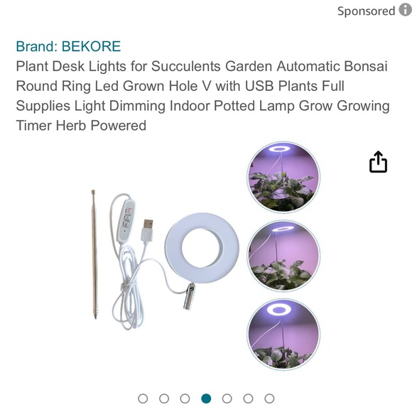 USB Plant Desk Lamp with Timer and Heat Level Settings - Picture 4 of 8